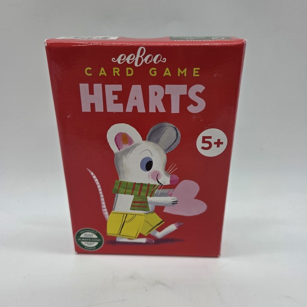NEW EeBoo Hearts Card Game Ages 5+ Kids Family Illustrated Animals 2023 SEALED